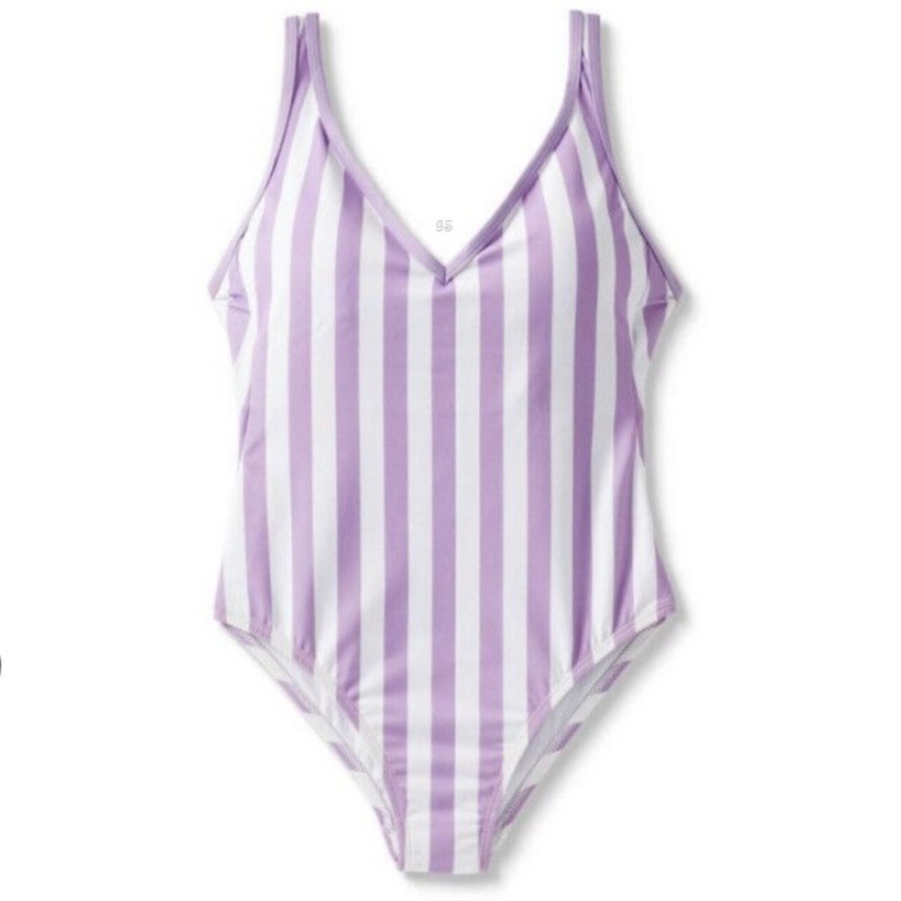Kona Sol Purple Stripe One‑Piece Swimsuit 16W XXL - NWT - Picture 3 of 10